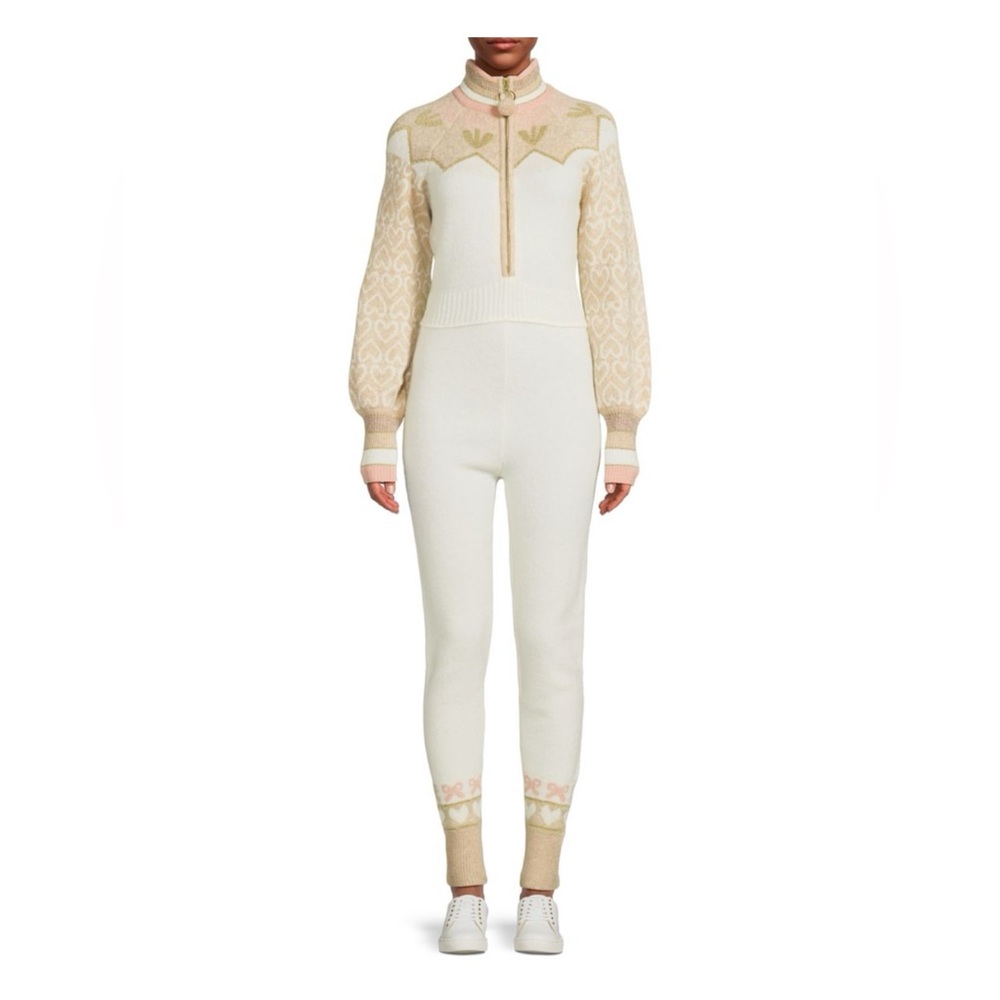 Loveshackfancy Lali intarsia-knit jumpsuit